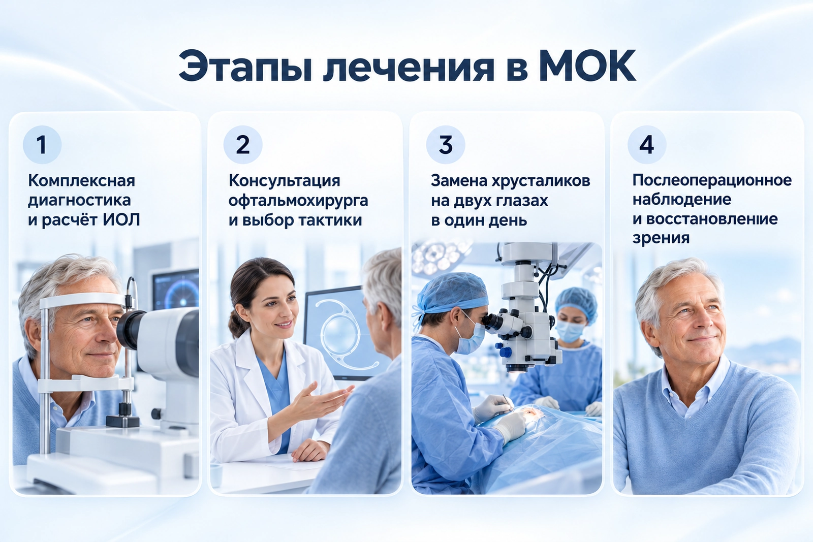 этапы подготовки к лечению катаракты двух глаз