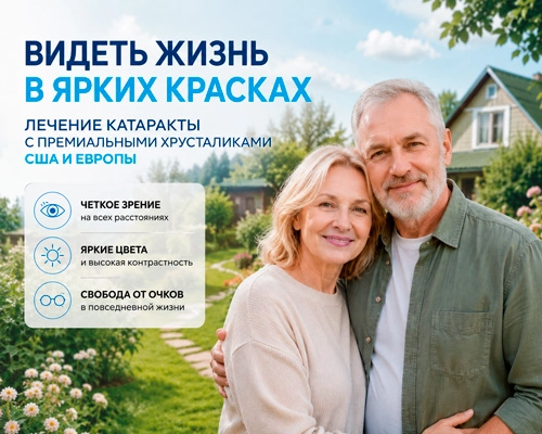 Верните себе яркое лето без катаракты с премиальными хрусталиками США! От 68 000 руб.